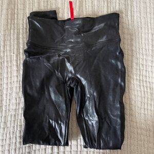 SPANX Black Glossy High-Rise Leggings